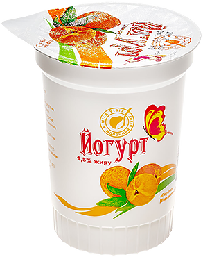 Йогурт МОЛОЧНИЙ ВІЗИТ 1,5% персик, стакан 200г